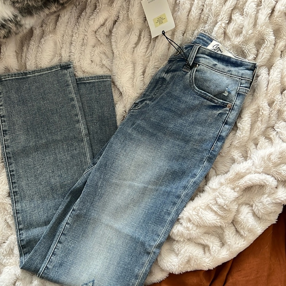Cosmic Blue Love High Rise Straight Jean